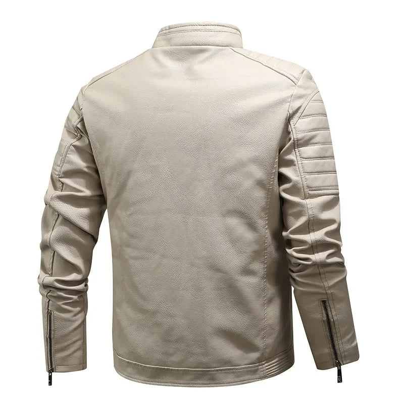 Veste en Cuir Moto Homme Fourrure Intérieure – Confort Hiver