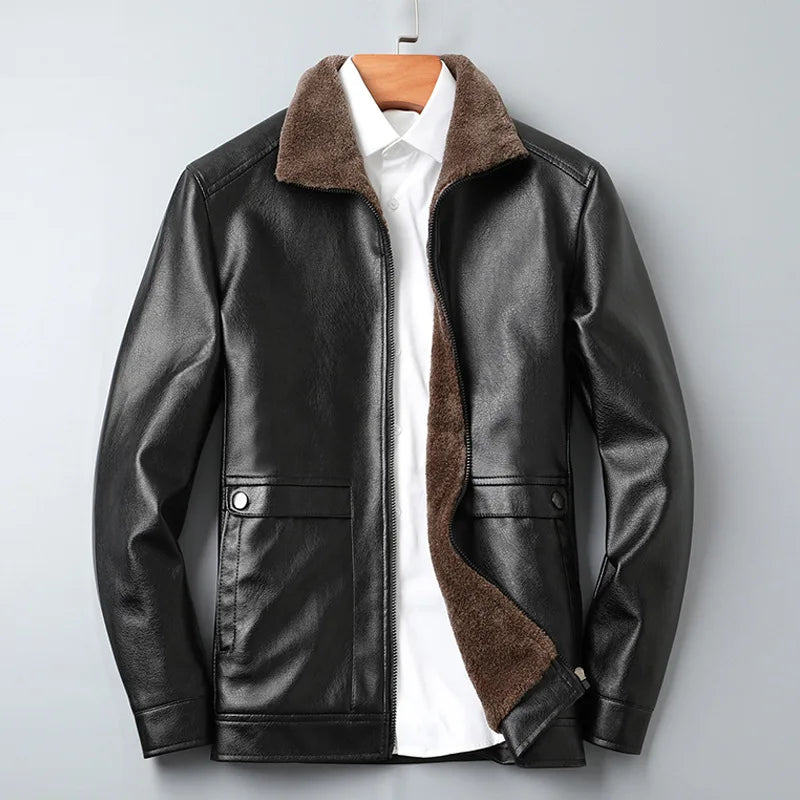 Veste d’Hiver Homme en Similicuir – Style Quotidien