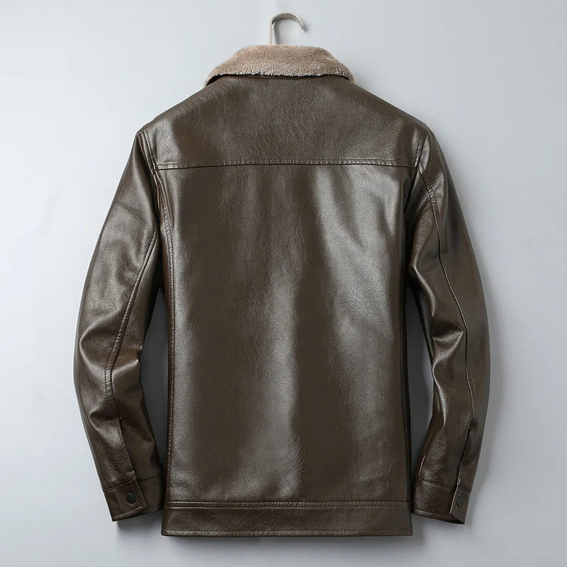 Veste d’Hiver Homme en Similicuir – Style Quotidien