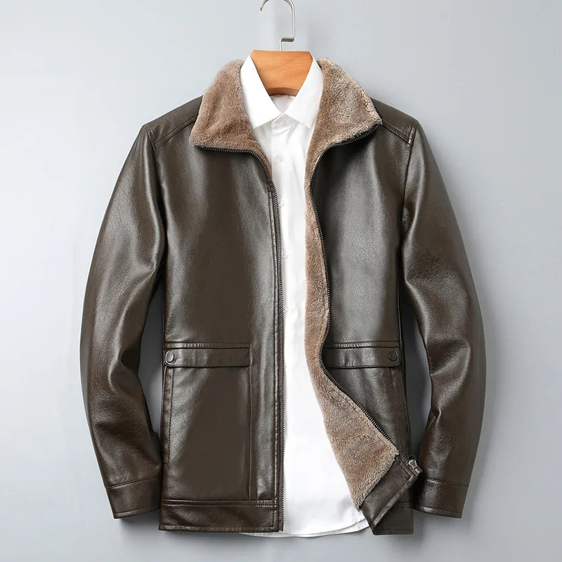 Veste d’Hiver Homme en Similicuir – Style Quotidien