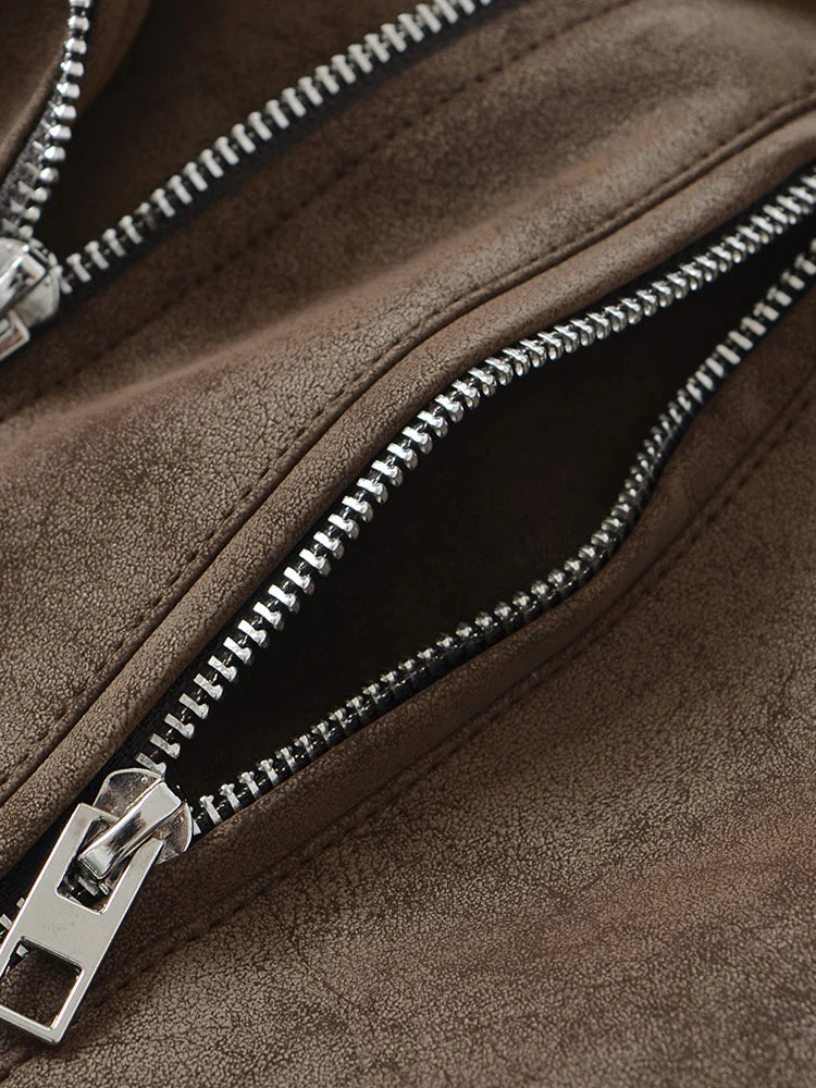 Veste en Cuir Ceinturée Femme – Style Ancien Rétro