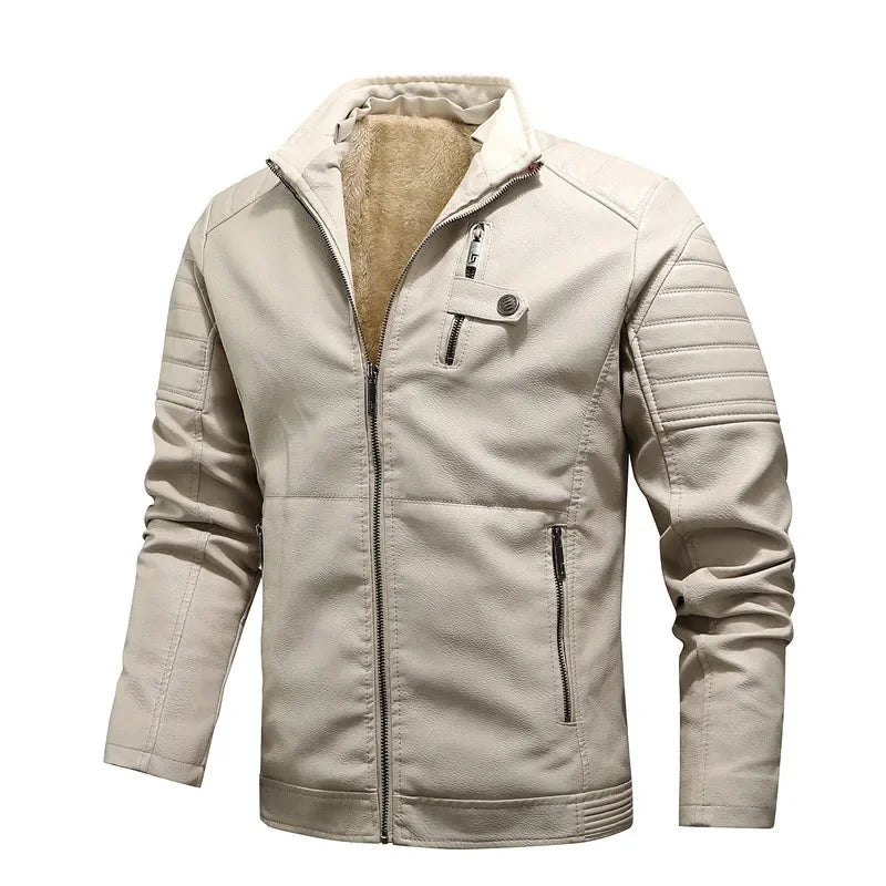 Veste en Cuir Moto Homme Fourrure Intérieure – Confort Hiver