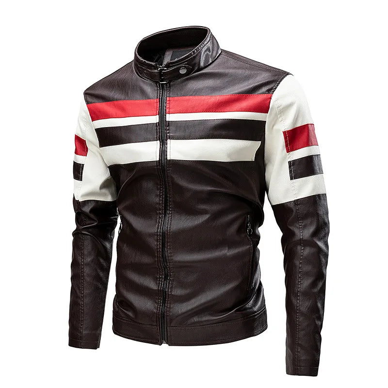 Blouson en Cuir Homme – Style Moto, Slim Fit, Mode Automne
