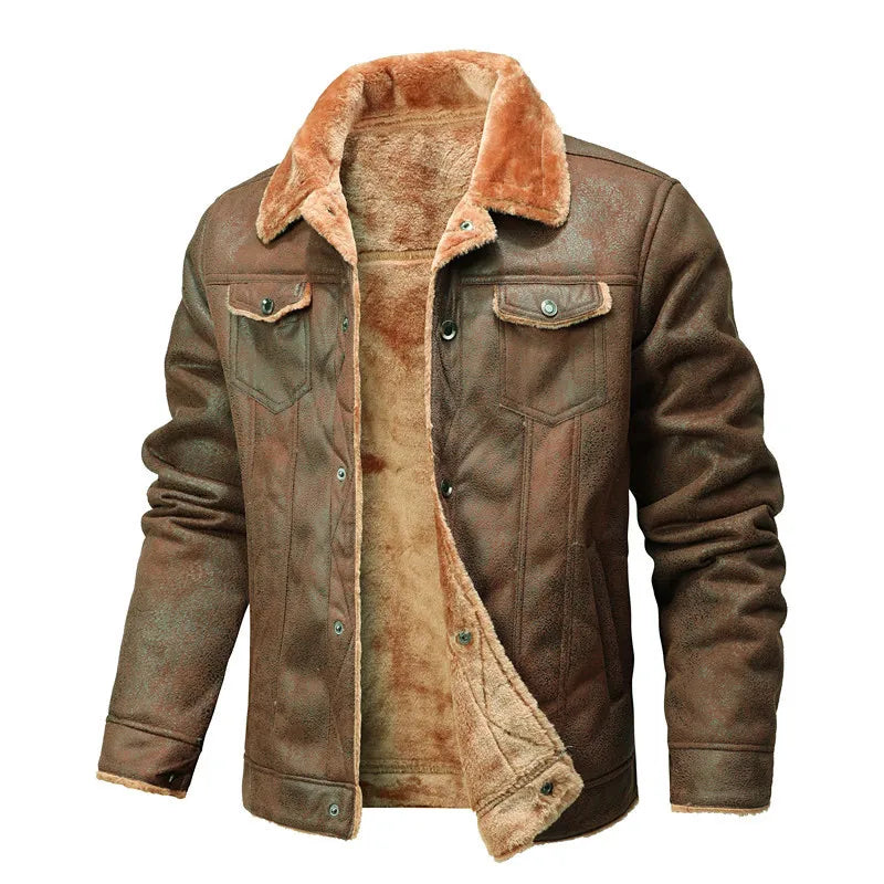 Blouson en Cuir et Fourrure Homme – Confort et Élégance