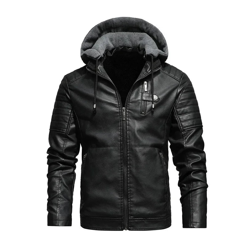 Veste  en Cuir Moto Homme Coupe Slim – Fourrure Intérieure