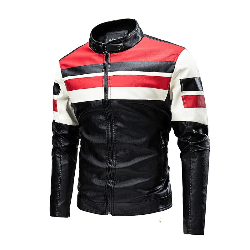 Blouson en Cuir Homme – Style Moto, Slim Fit, Mode Automne