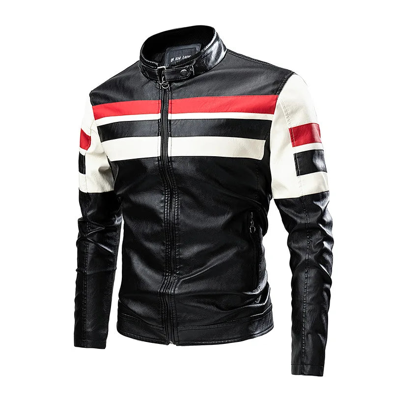 Blouson en Cuir Homme – Style Moto, Slim Fit, Mode Automne