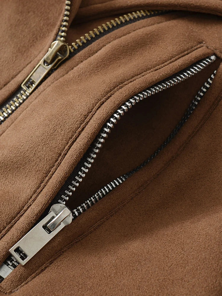 Veste en Cuir Ceinturée Femme – Style Rétro Moto Vintage