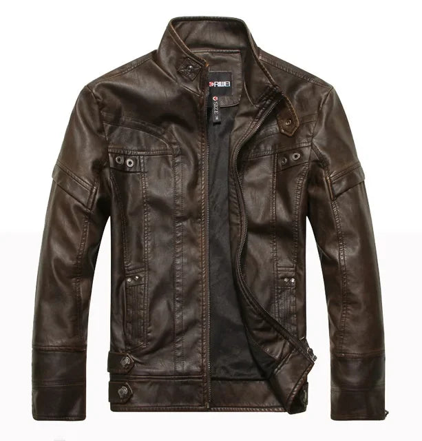 Veste en Cuir Homme Bomber Marron – Style Urbain
