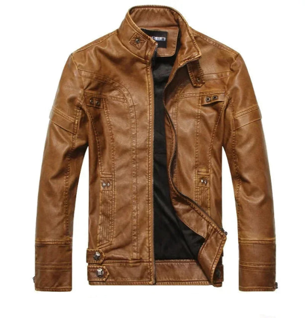Veste en Cuir Homme Bomber Marron – Style Urbain
