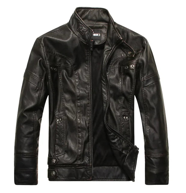 Veste en Cuir Homme Bomber Noir – Style Urbain
